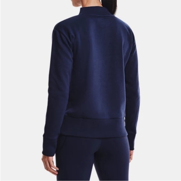 Under Armour Women’s Navy Blue Stadium Crewneck Pullover Sweatshirt Size XS - Picture 5 of 8